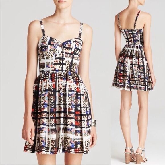 Amanda Uprichard Dresses & Skirts - Amanda Uprichard 100% Silk Abstract Floral Leopard Mini Strappy Dress Medium